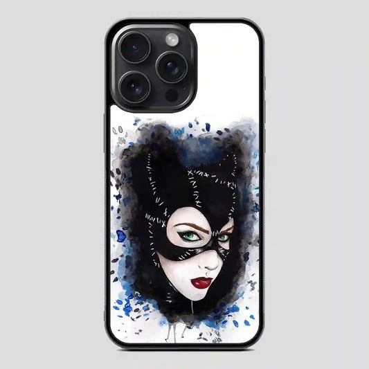 Catwoman Art Print Watercolor iPhone 15 Pro Case