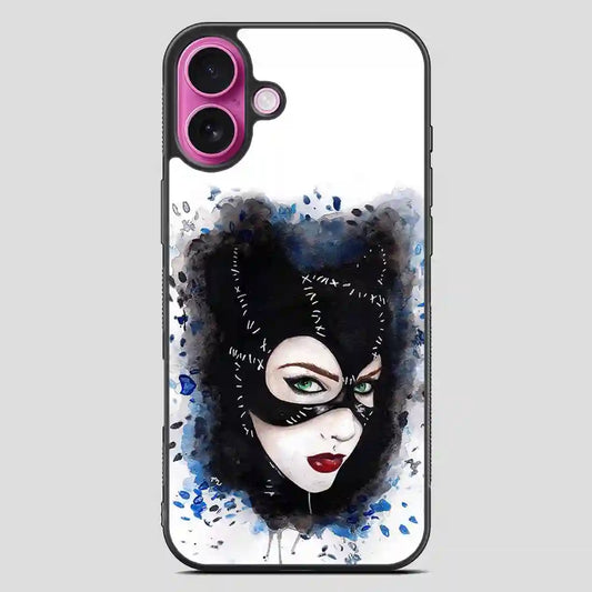 Catwoman Art Print Watercolor iPhone 16 Plus Case