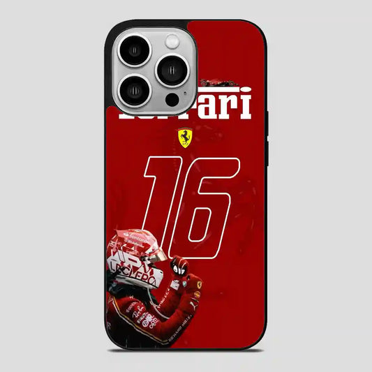 Charles Leclerc Ferrari Forza iPhone 14 Pro Case