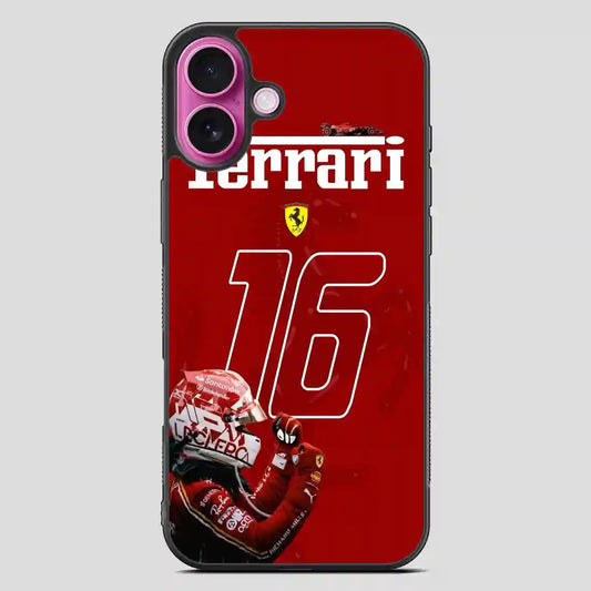 Charles Leclerc Ferrari Forza iPhone 16 Plus Case