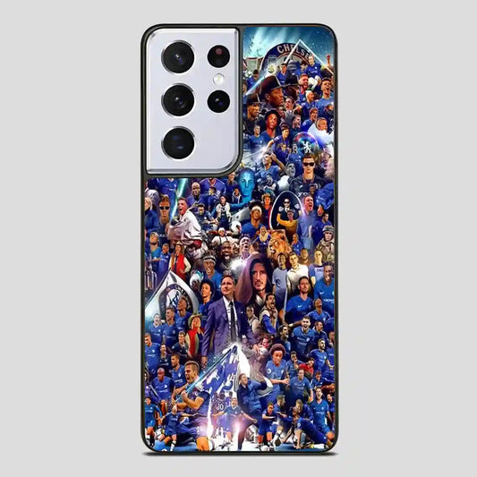 Chelsea Football Club Collage Player Samsung Galaxy S21 Ultra Case