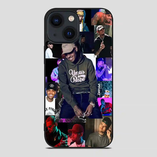 Chris Brown Rapper Collage iPhone 14 Case