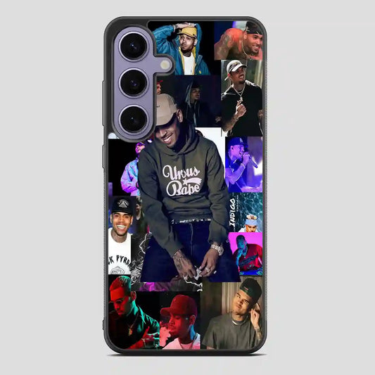 Chris Brown Rapper Collage Samsung Galaxy S24 Case