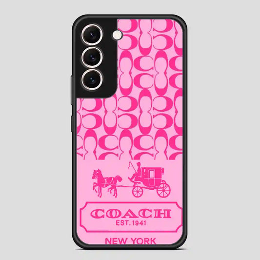 Coach Pattern Pink Samsung Galaxy S22 Case