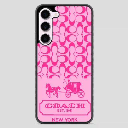 Coach Pattern Pink Samsung Galaxy S23 Case