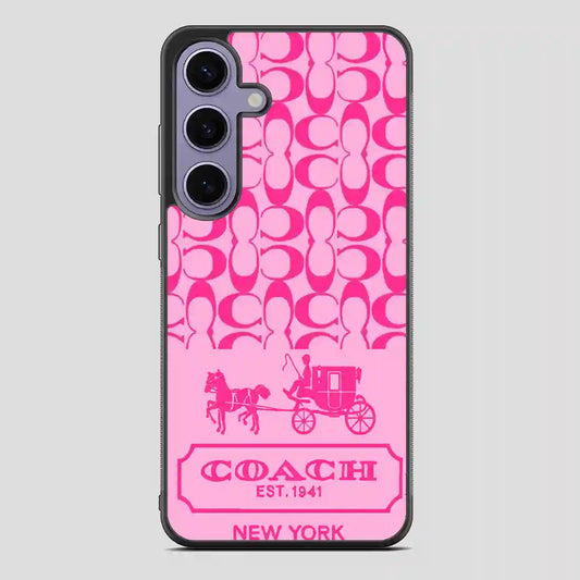 Coach Pattern Pink Samsung Galaxy S24 Case