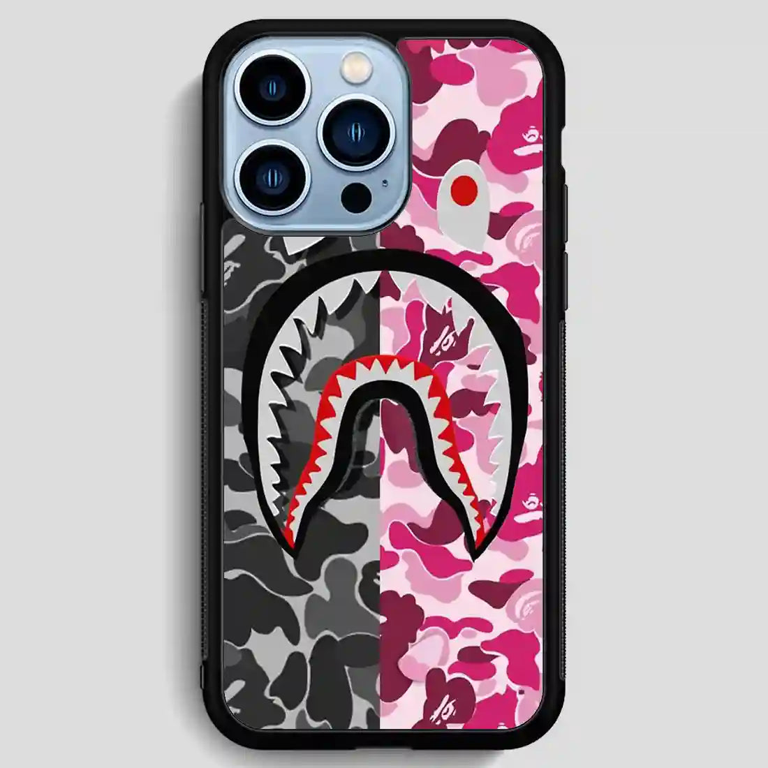 Colorfull Bape Shark Black And Pink iPhone 13 Pro Max Case