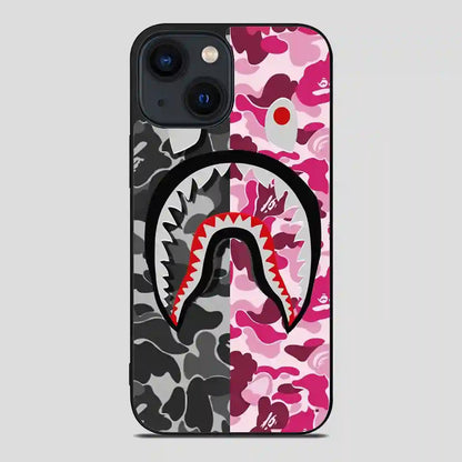 Colorfull Bape Shark Black And Pink iPhone 14 Case