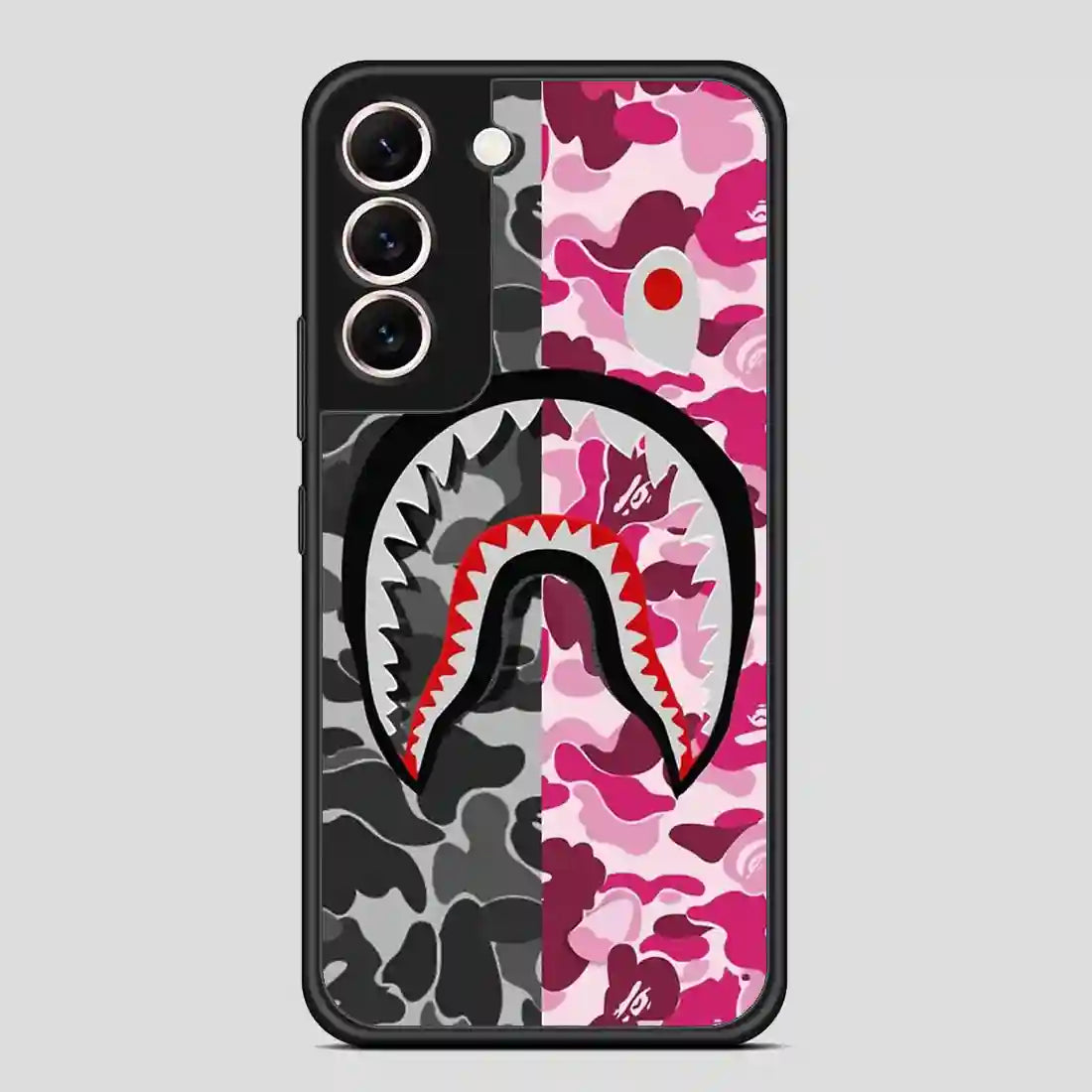 Colorfull Bape Shark Black And Pink Samsung Galaxy S22 Case