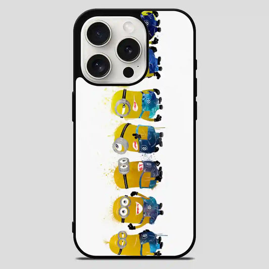 Despicable Me Minions Line Up Watercolor iPhone 15 Pro Max Case