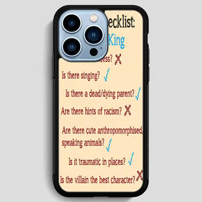 Disney Checklist The Lion King iPhone 13 Pro Max Case