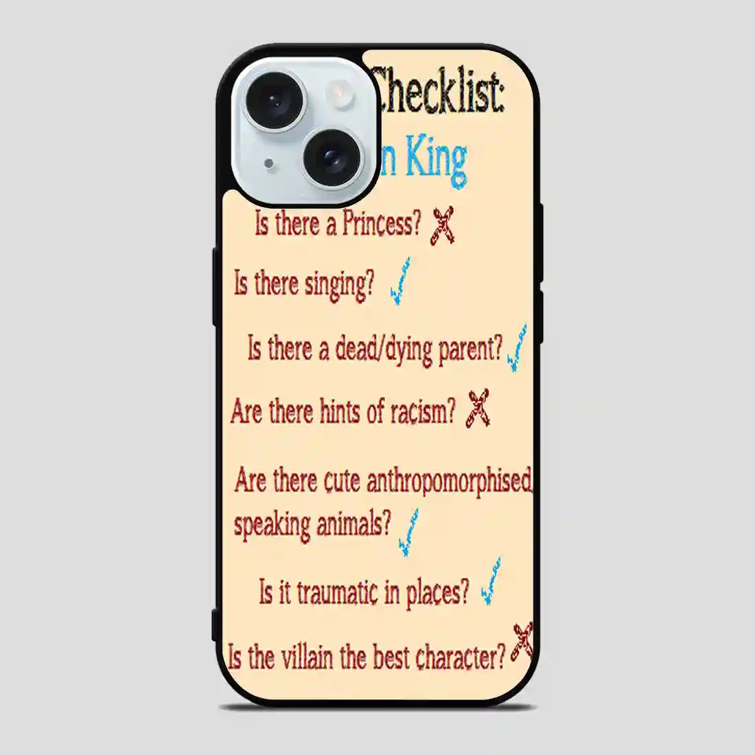 Disney Checklist The Lion King iPhone 15 Case