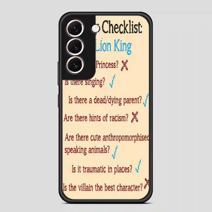 Disney Checklist The Lion King Samsung Galaxy S22 Case