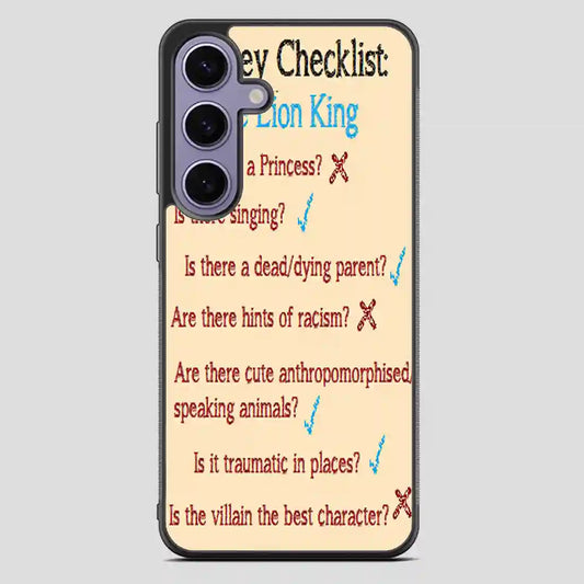 Disney Checklist The Lion King Samsung Galaxy S23 FE Case