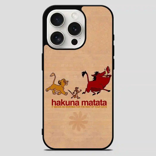 Disney Hakuna Matata Liong King Pumba iPhone 15 Pro Max Case