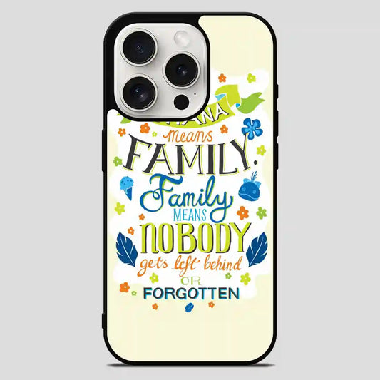 Disney Lilo And Stitch Ohana Means Family iPhone 15 Pro Max Case