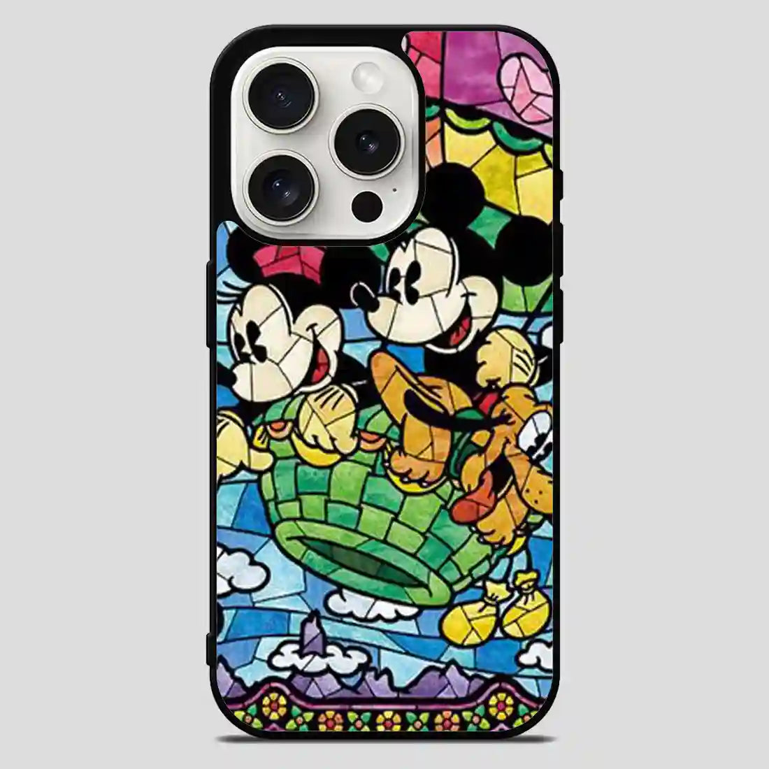 Disney Mickey Mouse Stain Glass iPhone 15 Pro Max Case