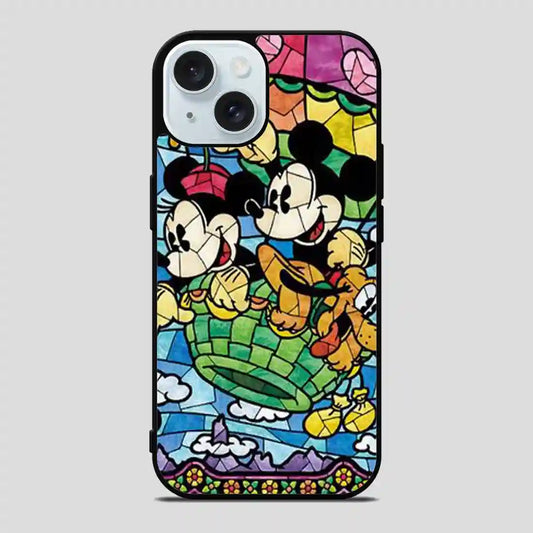 Disney Mickey Mouse Stain Glass iPhone 15 Case