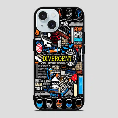 Divergent Quote Collage Art iPhone 15 Case