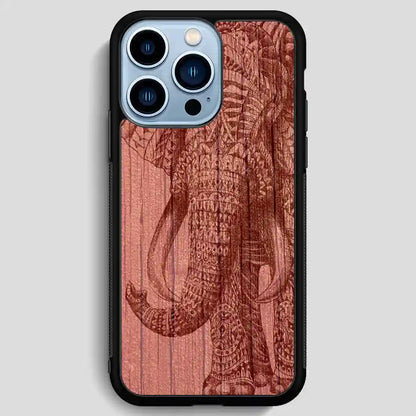 Elephant On Wood iPhone 13 Pro Max Case