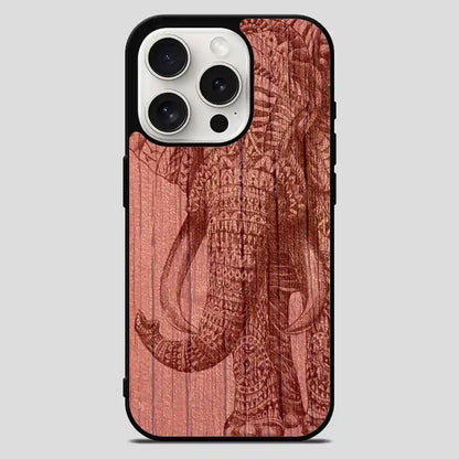 Elephant On Wood iPhone 15 Pro Max Case