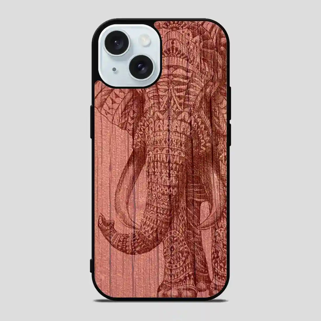 Elephant On Wood iPhone 15 Case