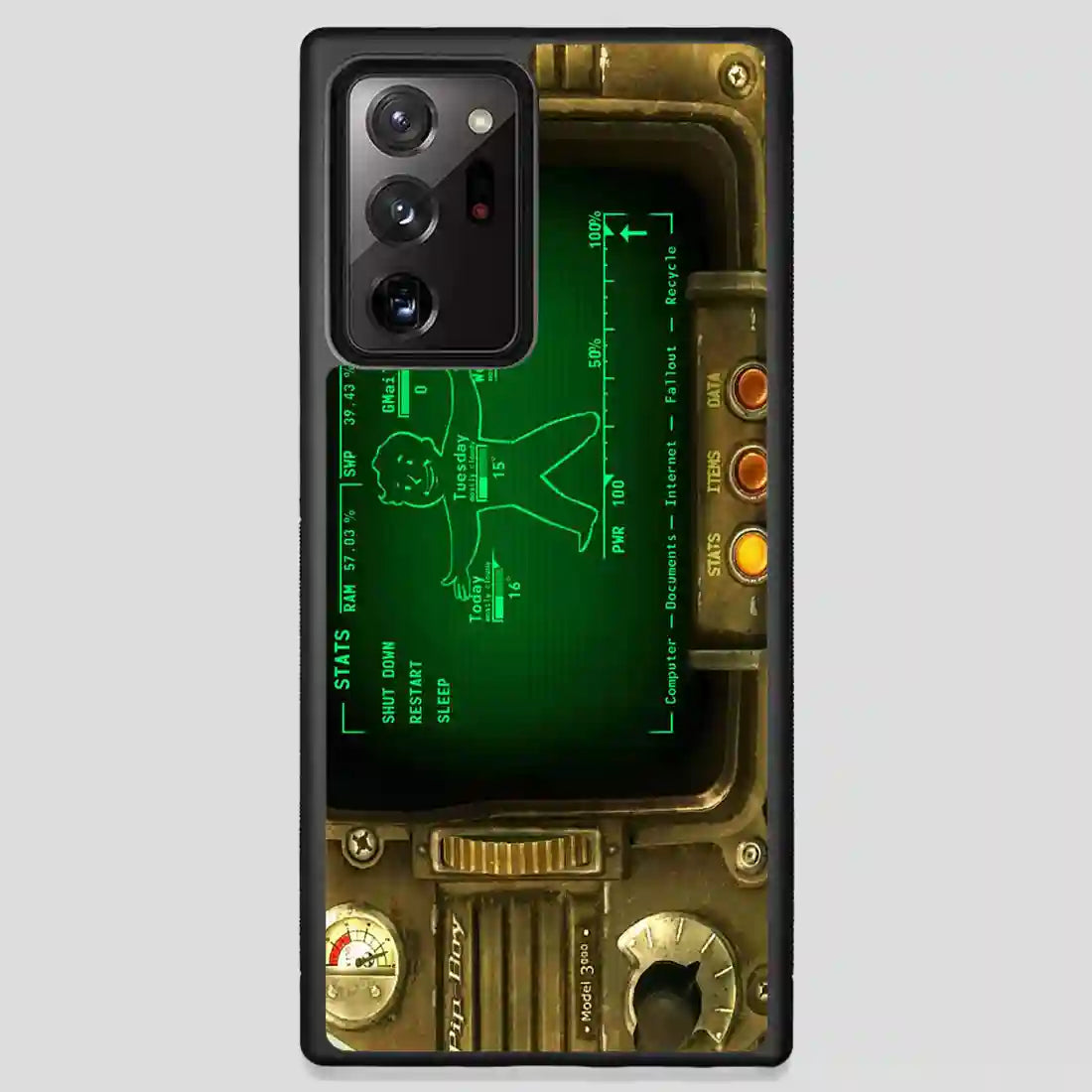 Fallout Pipboy Rainmeter Case Samsung Galaxy Note 20 Ultra Case