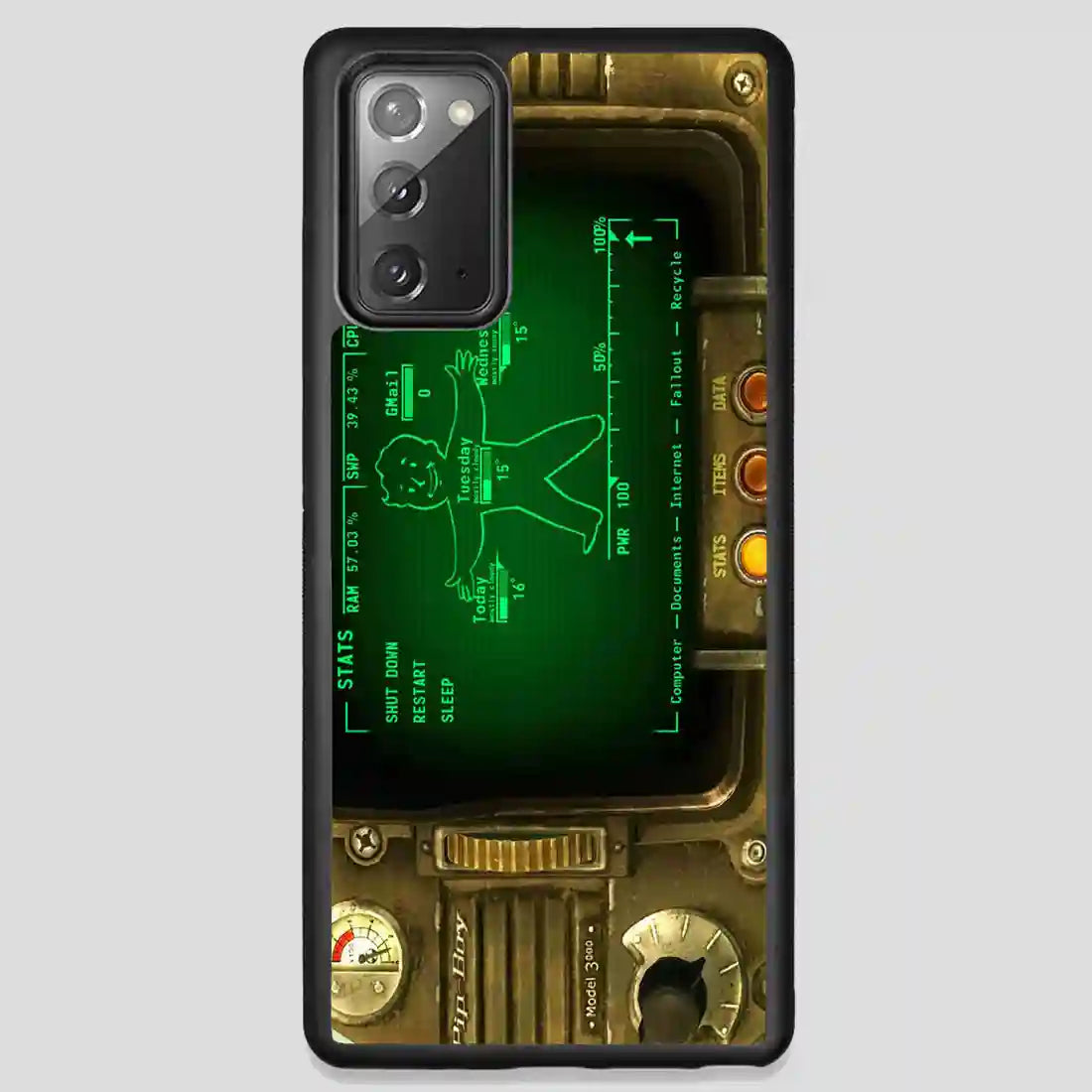 Fallout Pipboy Rainmeter Case Samsung Galaxy Note 20 Case