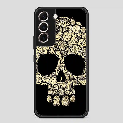 Floral Sugar Skull Gold Samsung Galaxy S22 Case