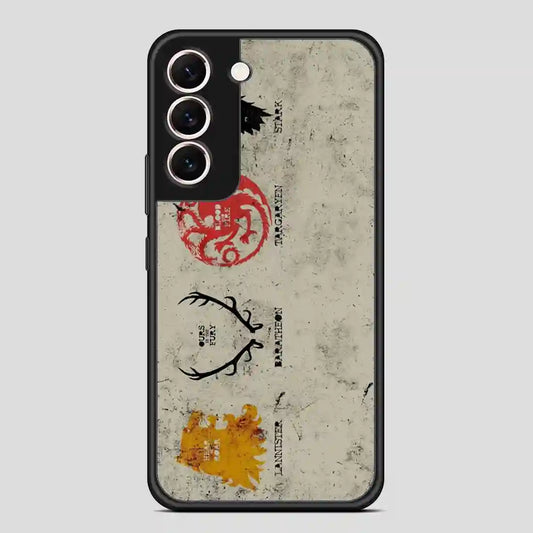 Game Of Thrones A Song Of Ice And Fire Stark Targaryen Banner Lannister Baratheon Arms George Samsung Galaxy S22 Case