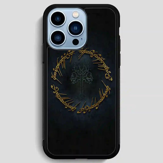 Gondor White Tree In Circle Ring Script iPhone 13 Pro Max Case