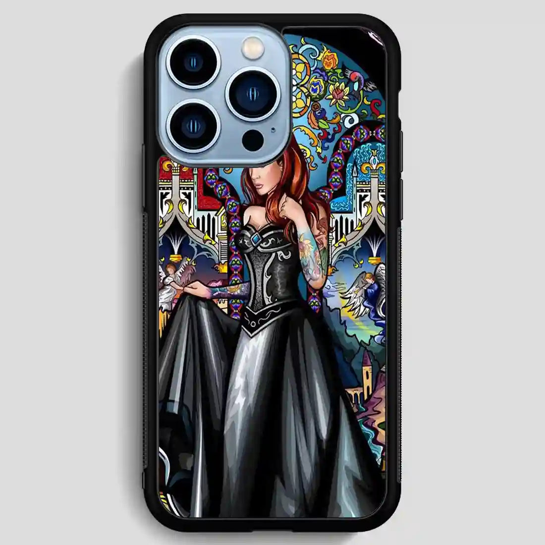 Gothic And Disney Alice In Wonderland Stain Glass iPhone 13 Pro Max Case