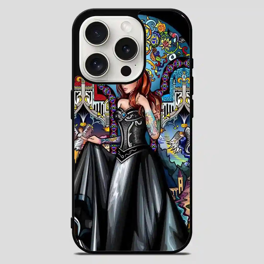 Gothic And Disney Alice In Wonderland Stain Glass iPhone 15 Pro Max Case