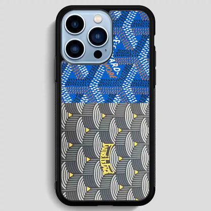 Goyard Art Blue Grey iPhone 13 Pro Max Case