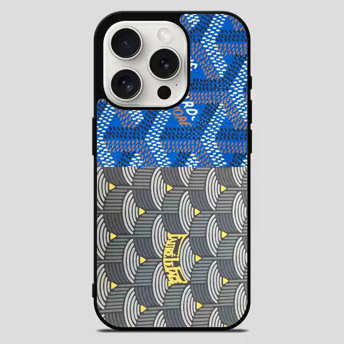 Goyard Art Blue Grey iPhone 15 Pro Max Case