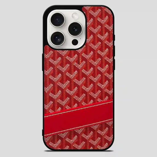 Goyard Red Pattern iPhone 15 Pro Max Case