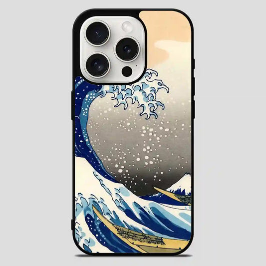 Great Wave Of Kanagawa Retro iPhone 15 Pro Max Case