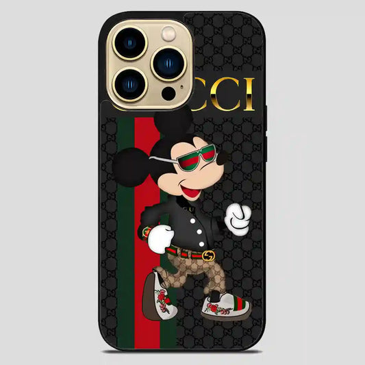 Gucci Mickey Mouse Gold iPhone 14 Pro Max Case