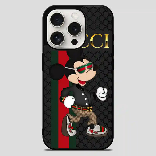 Gucci Mickey Mouse Gold iPhone 15 Pro Max Case