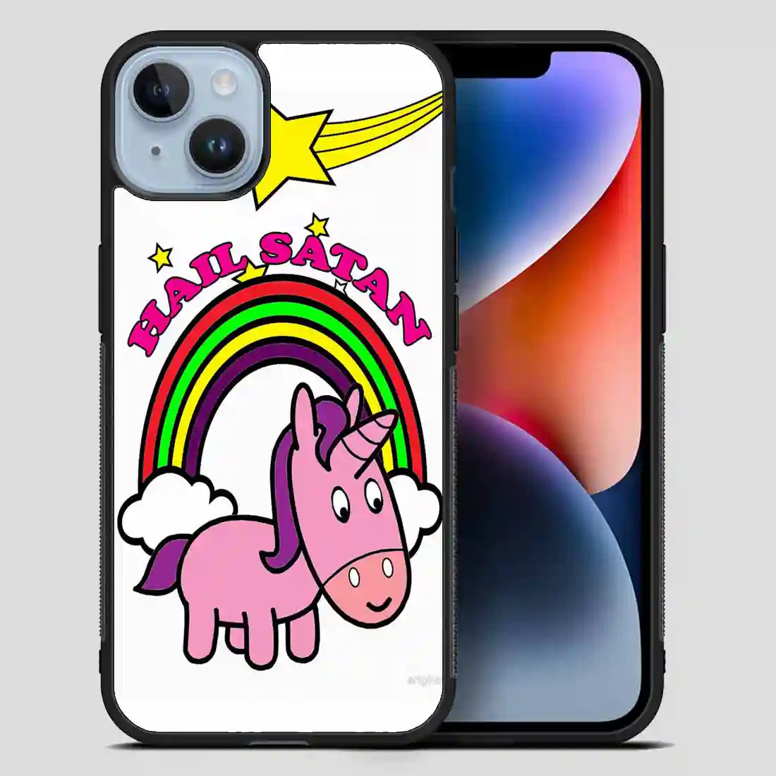 Hail Satan Unicorn Cool iPhone 14 Plus Case