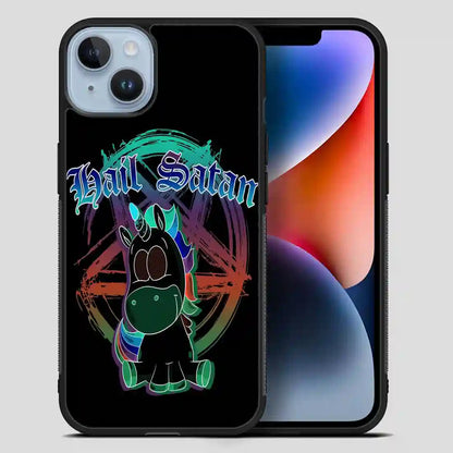 Hail Satan Unicorn Retro iPhone 14 Plus Case