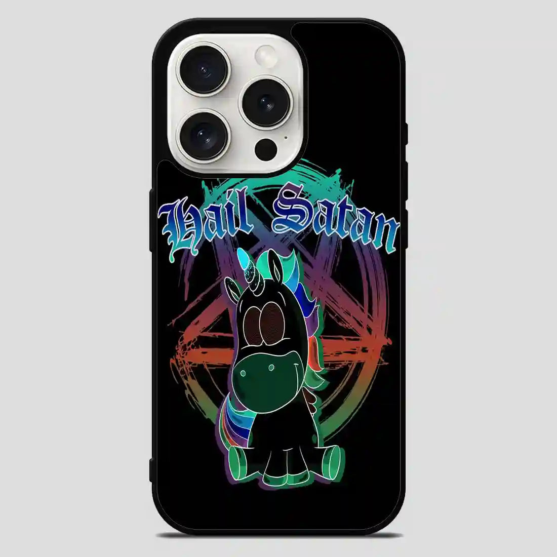 Hail Satan Unicorn Retro iPhone 15 Pro Max Case