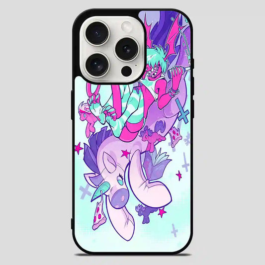 Hail Satan Unicorn Simple iPhone 15 Pro Max Case