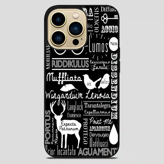 Harry Potter Spells Retro Collage iPhone 14 Pro Max Case