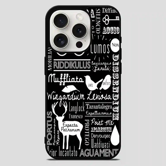 Harry Potter Spells Retro Collage iPhone 15 Pro Max Case