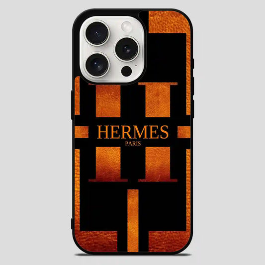 Hermes Paris Gold iPhone 15 Pro Max Case