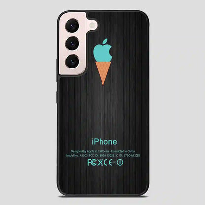 Ice Cream Cone Apple Logo In Wood Samsung Galaxy S22 Plus Case