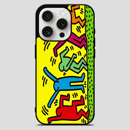 Keith Haring Yellow iPhone 15 Pro Max Case