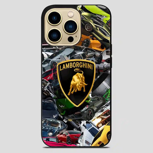 Lamborghini Car Collage iPhone 14 Pro Max Case