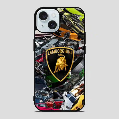 Lamborghini Car Collage iPhone 15 Case